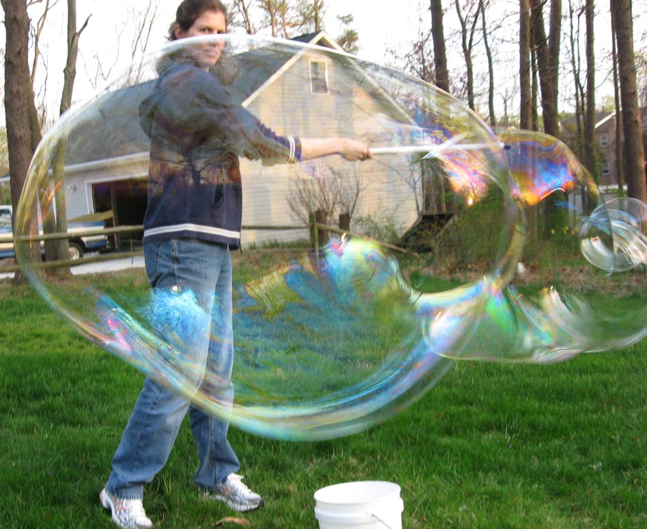 Guilty Gadgets Giant Bubble Wand Fun Amazing Kit Magic Enormous Huge Bubbles Gif 
